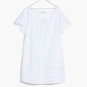 Madewell Poplin Flutter-Sleeve Pintuck Mini Dress